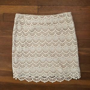 Scallop Hem Crochet Miniskirt